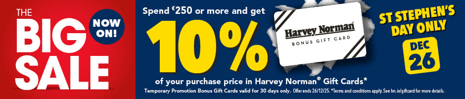 Spend €250 or more and get 10% of your purchase price in Bonus Gift Cards