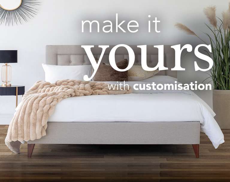 Make It Yours with Customisation. Image of bed.
