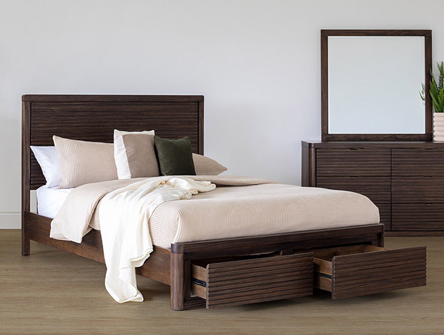 Image of a bed and bedding