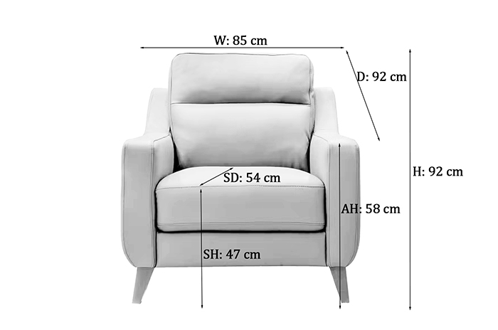 Borgo Arm Chair Dimensions