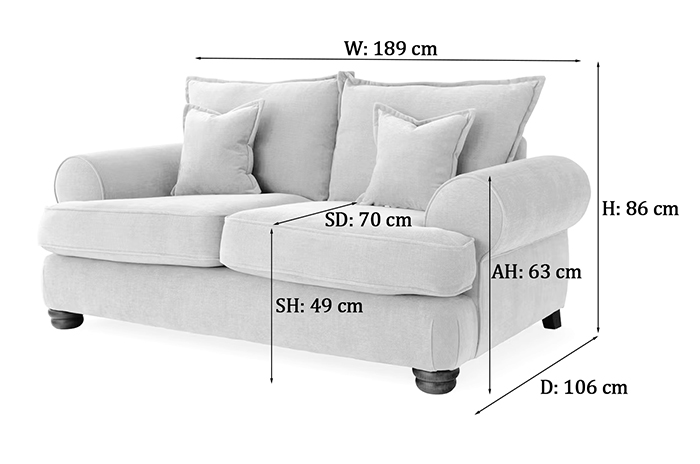 Charlotte 2 Seater Sofa Dimensions