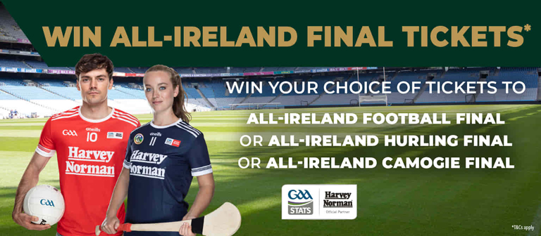 GAA Competition. Win a €10000 Harvey Norman Gift Card for your local GAA club, or a €5000 Harvey Norman Gift Card for yourself