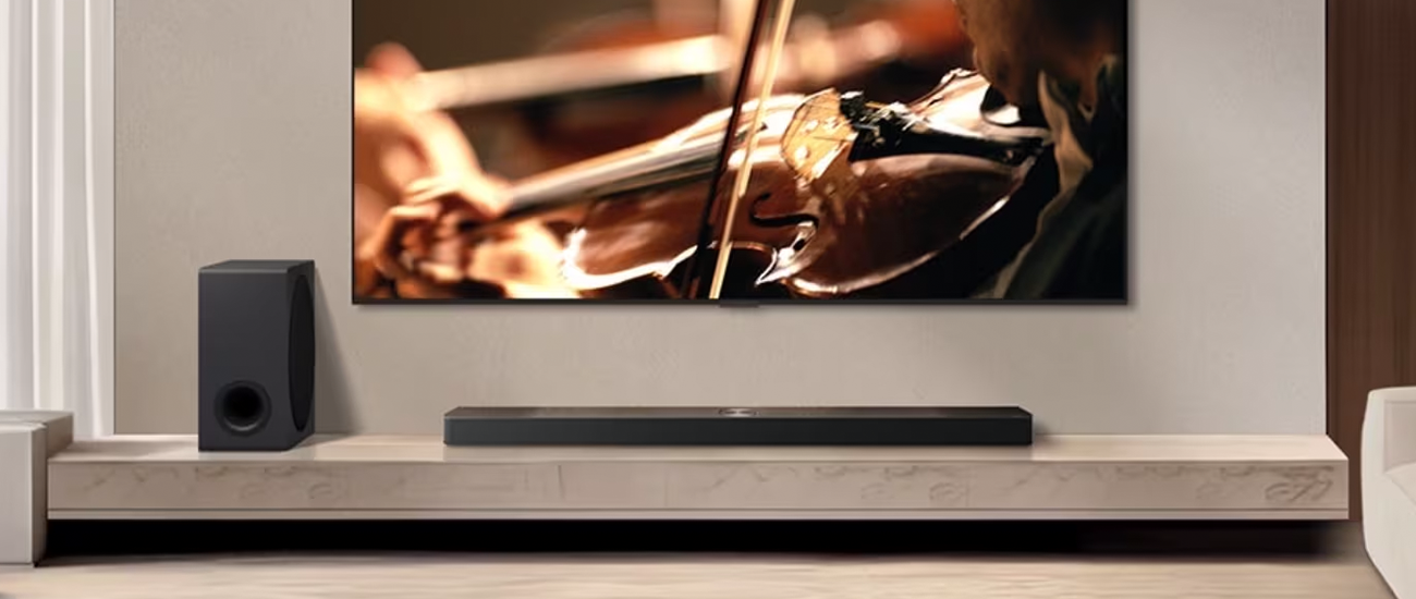 LG Soundbar and TV